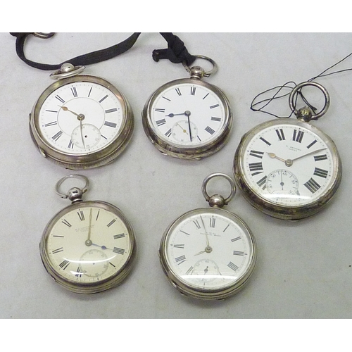 147 - Five various silver pocket watches, incl A/F