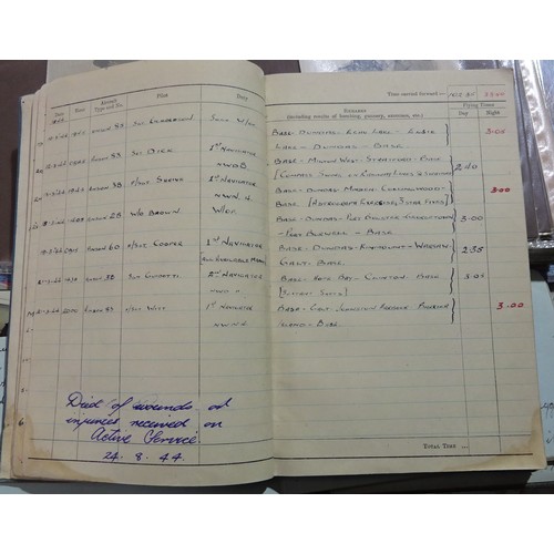 173 - An RAF WW2 log book to 1683298 D Batson, all Canada training flights - a Freckleton Air Disaster cas... 