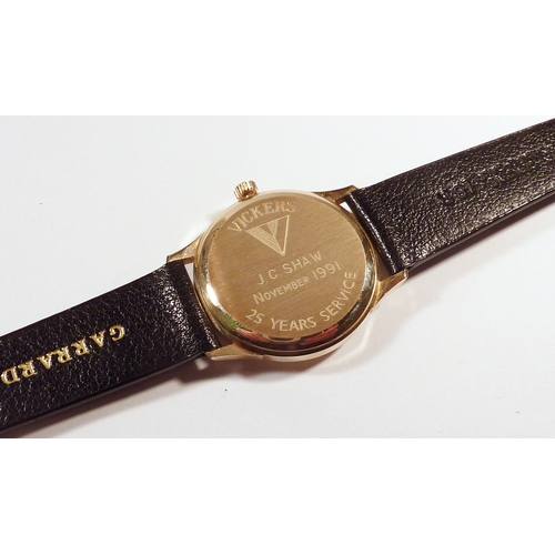 325 - A Garrard wristwatch, comprising a manual wind ETA movement within a 9ct gold case, Vickers interest... 