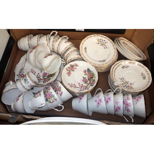 14 - Three boxes of misc tea and dinner ware to inc Meakin, Colclough etc