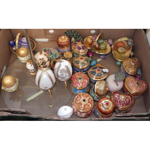 15 - Two boxes of misc collectables to inc House Of Faberge musical boxes, miniature plates etc (2)