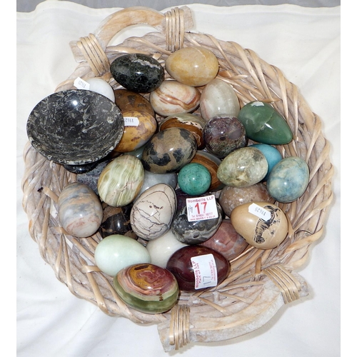 17 - A collection of marble eggs etc