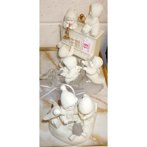 18 - A group of DEPT 56 SNOWBABIES Collectables