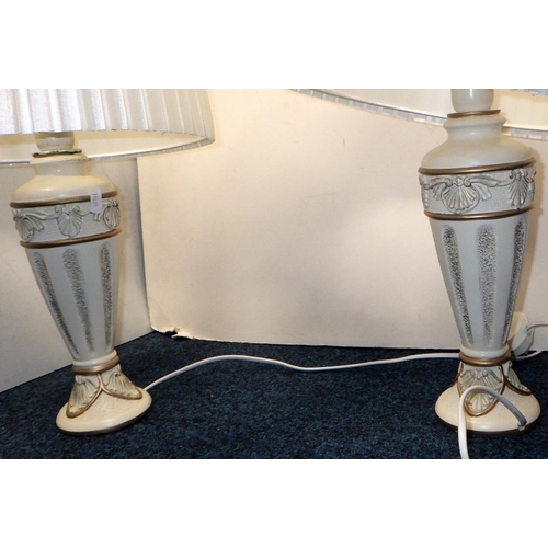 28 - A pair of Oriental style lamps together with two further pairs of lamps