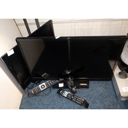 29 - A Hitachi tv together with a further tv, Sony Dvd player etc ALL ELECTRICALS AS FOUND.