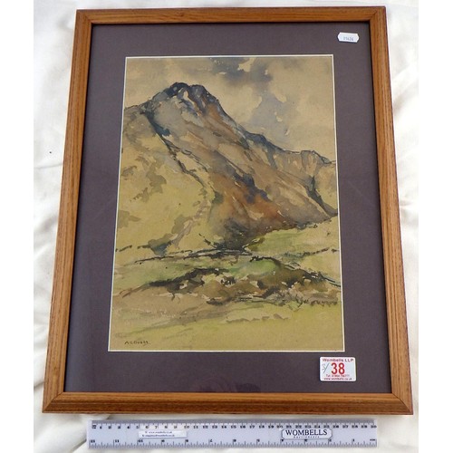 38 - Two A C Dodds (Albert Charles Dodds (1888-1964) Scottish highlands watercolours together with a K A ... 