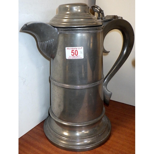 50 - A very large pewter stein together with a samovar (2)