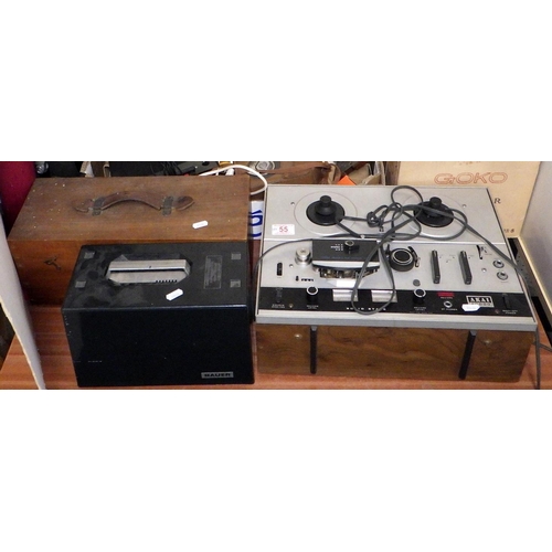 55 - An AKAI 4000D reel to reel together with further electronics, ALL ELECTRICALS SOLD AS SEEN (qty)