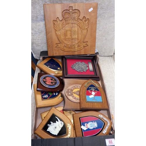 66 - A group of regimental shields