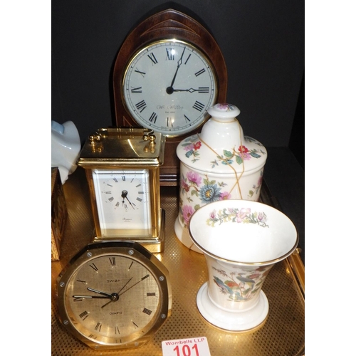 101 - A qty of misc collectables to inc clocks, ginger jar, etc