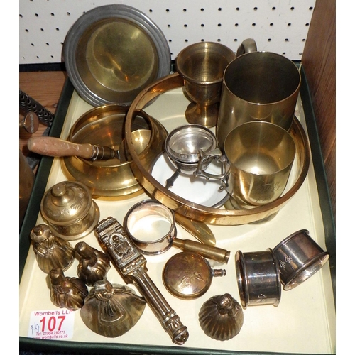 107 - A qty of misc metal wares to inc burners etc