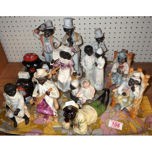 108 - A group of German bisque & pottery figures