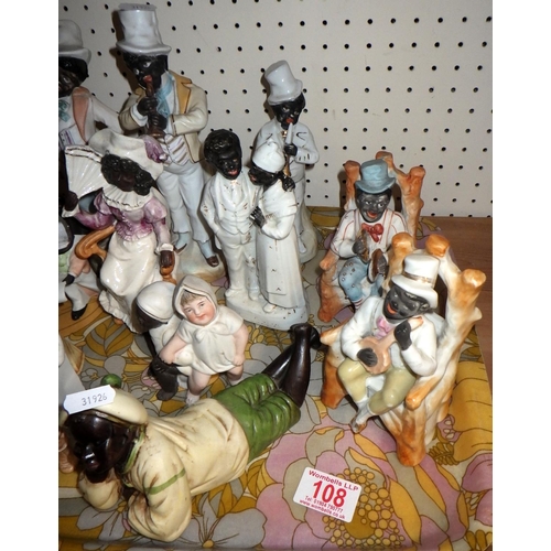 108 - A group of German bisque & pottery figures