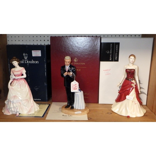 110 - Three boxed Royal Doulton figures, Pretty Ladies, Michael Doulton & Julia, boxed