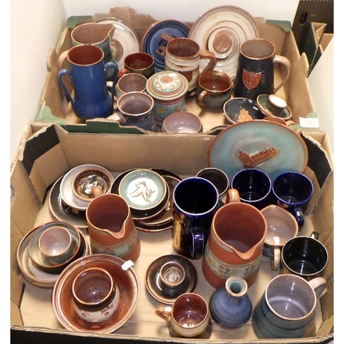 146 - Two boxes of mainly Wold pottery (2)