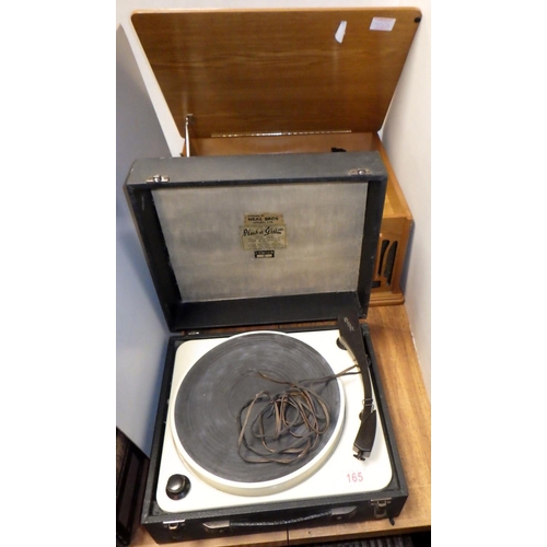 165 - A Plus-a Gram junior B cased record player together with a modern record player (2)