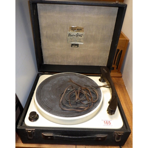 165 - A Plus-a Gram junior B cased record player together with a modern record player (2)