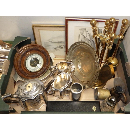 168 - A qty of silver plate, metal wares etc (2)