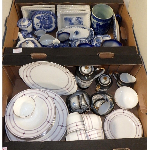 172 - A qty of various blue & white to inc Spode together with Royal Doulton Infinity table ware etc af (2... 