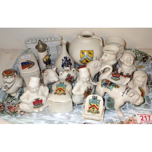 217 - A qty of approx 20pcs of crested china