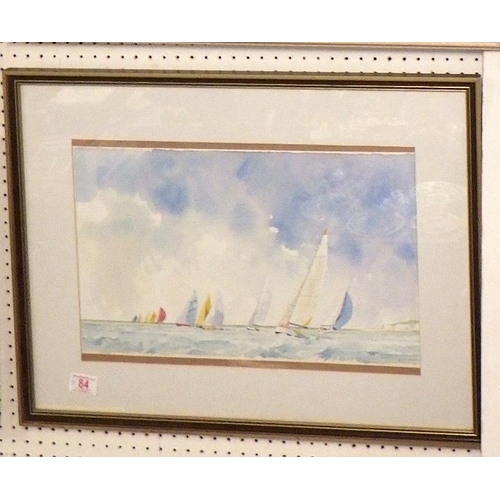 84 - Colin Lewis Don: Three sailing scenes watercolours