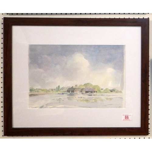 86 - Colin Lewis Don: Three boating scenes watercolours