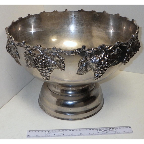 239 - A very large silver plated punch bowl 40cm diameter 30cm high