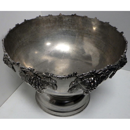 239 - A very large silver plated punch bowl 40cm diameter 30cm high