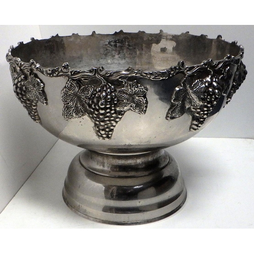 239 - A very large silver plated punch bowl 40cm diameter 30cm high