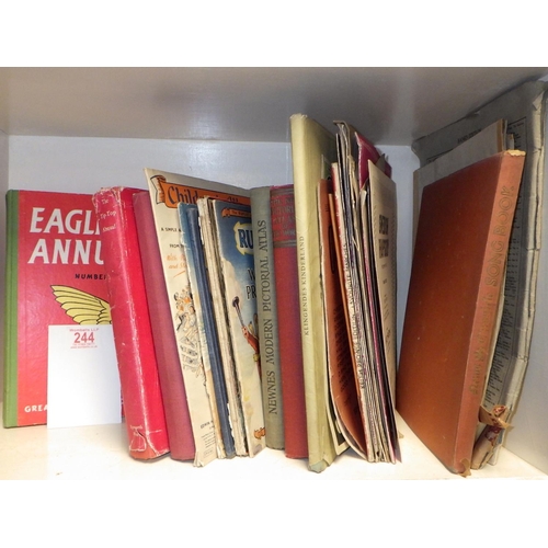 244 - A group of various annuals, song books etc