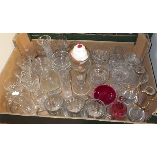 251 - Two boxes of misc glass wares (2)