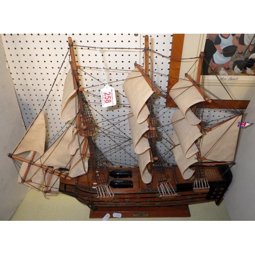 258 - A HMS Victory ship model 50cm tall