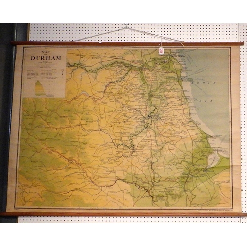 266 - A map of Durham, W & A K Johnston 130 x 95cm