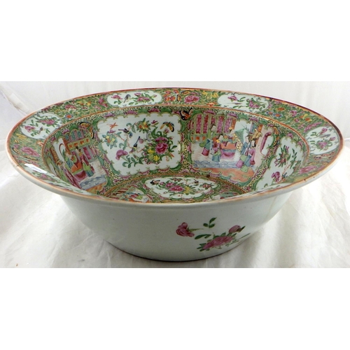 283 - A large Chinese famille rose bowl decorated with figures, flowers and birds, 41cm diameter 13cm tall... 