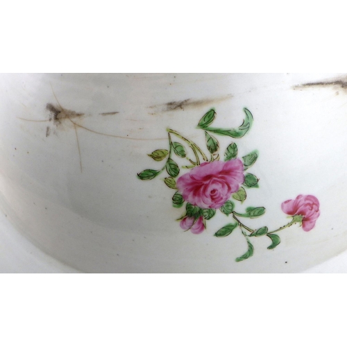 283 - A large Chinese famille rose bowl decorated with figures, flowers and birds, 41cm diameter 13cm tall... 