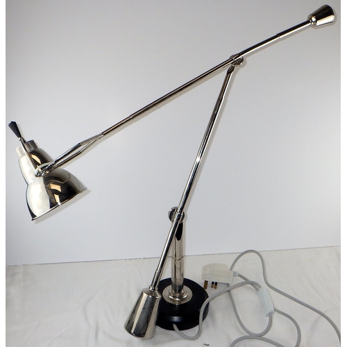 476 - An Artemis Design chrome table lamp together with a further lamp base (2)