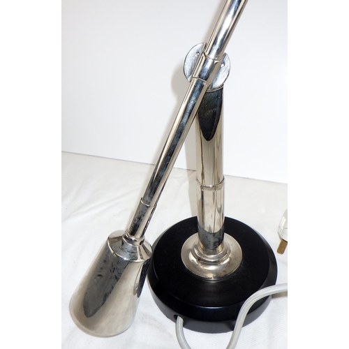 476 - An Artemis Design chrome table lamp together with a further lamp base (2)