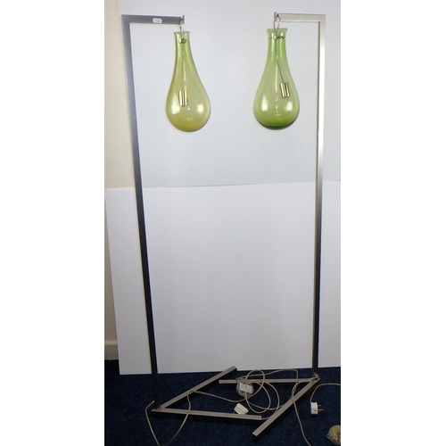 478 - A pair of Studio Italian chrome floor lamps 131cm tall. 3 pin plugs