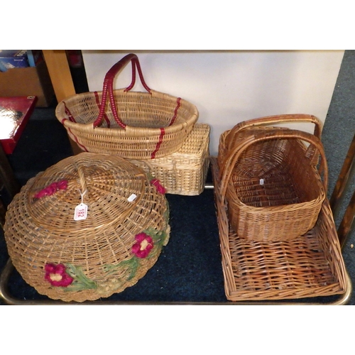 182 - A group of wicker baskets