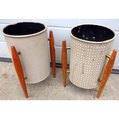 761 - A pair of small 1960's waste paper bins, some dents, 34cm tall