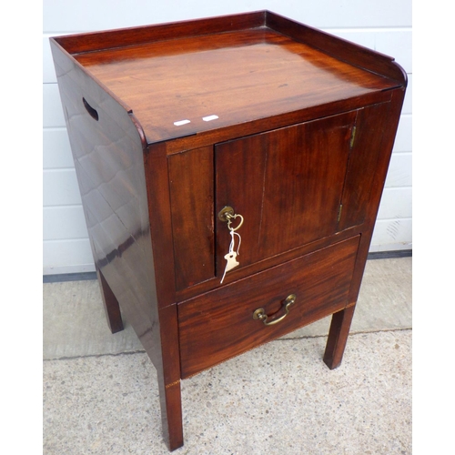 779 - A mahogany converted commode, 52cm wide