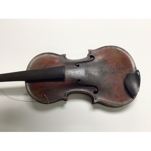 296 - A violin having a two piece back, the interior bearing the impressed mark 