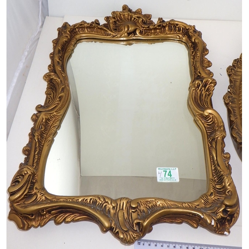 74 - Two ornate plaster gilt mirrors