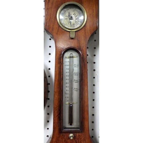 78 - A 19th Monsteri ? Darlington banjo century mahogany banjo wall barometer, 118cm high