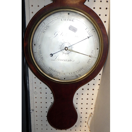 80 - A G Volanterio Doncaster 19th century mahogany banjo wall barometer 98cm