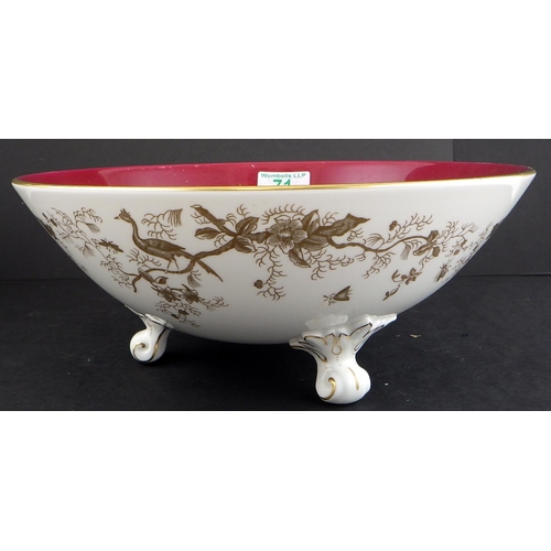 71 - A Coalport Exotic Birds bowl 27cm diameter, surface scratches