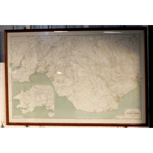 73 - Four large framed Official Railway Maps together with Yorkshire District unframed map (5)