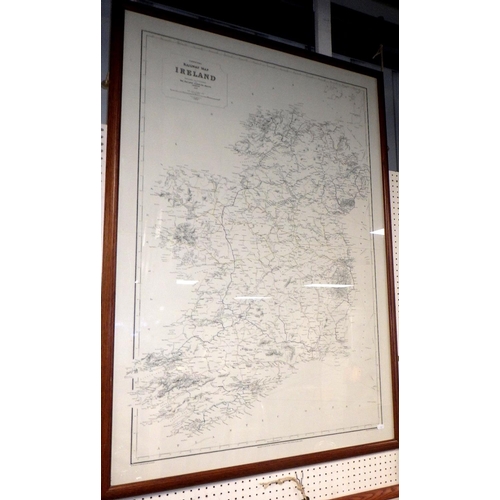 73 - Four large framed Official Railway Maps together with Yorkshire District unframed map (5)