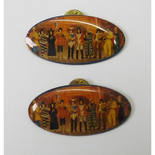 211 - 60s Pop Memorabilia: two The Rolling Stones Rock and Roll Circus pin badges, enamel on brass, each 5... 