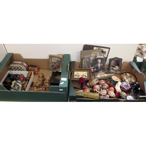 16 - Two boxes of misc collectables to inc two Japanese Fairy Tale Series books by Kobusha Tokyo c1880s, ... 